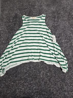 Copper Key Green & White Striped Tank